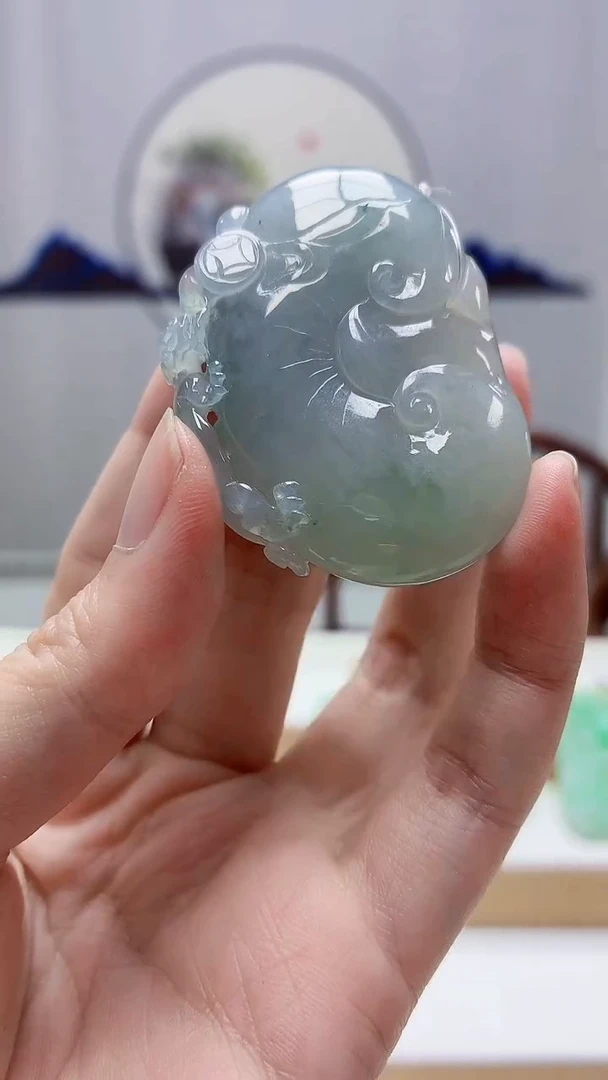 未镶嵌定制翡翠4688zm-毛货挂件48如意