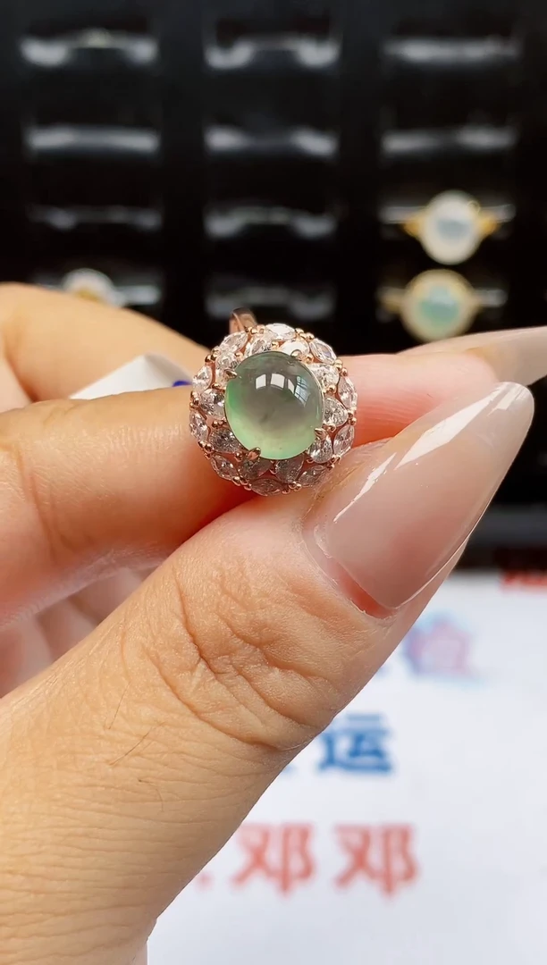 银S925镶嵌戒指翡翠2852