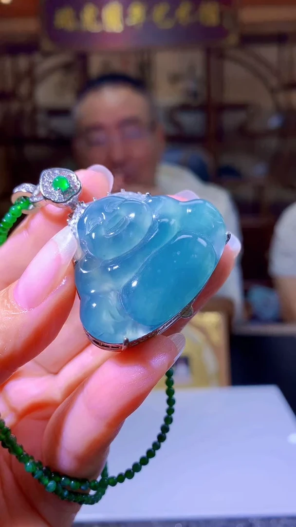 颈饰未镶嵌翡翠8003fh-jj挂件赠珠链 礼盒87