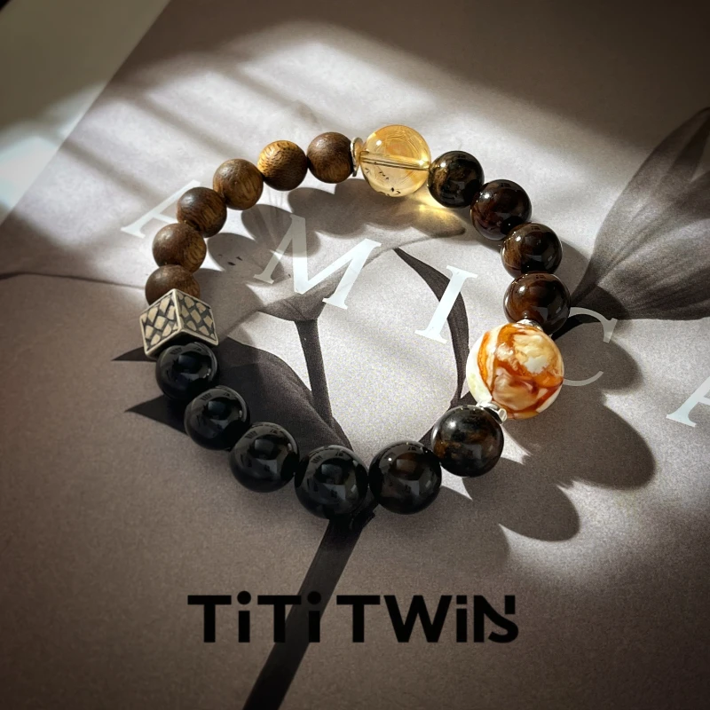 TiTi TWINS【乌龙陈皮】原创琥珀根珀多宝设计手串