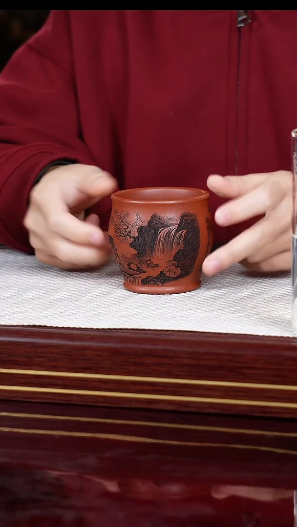 茶杯紫砂宜兴原矿紫砂 手工紫砂