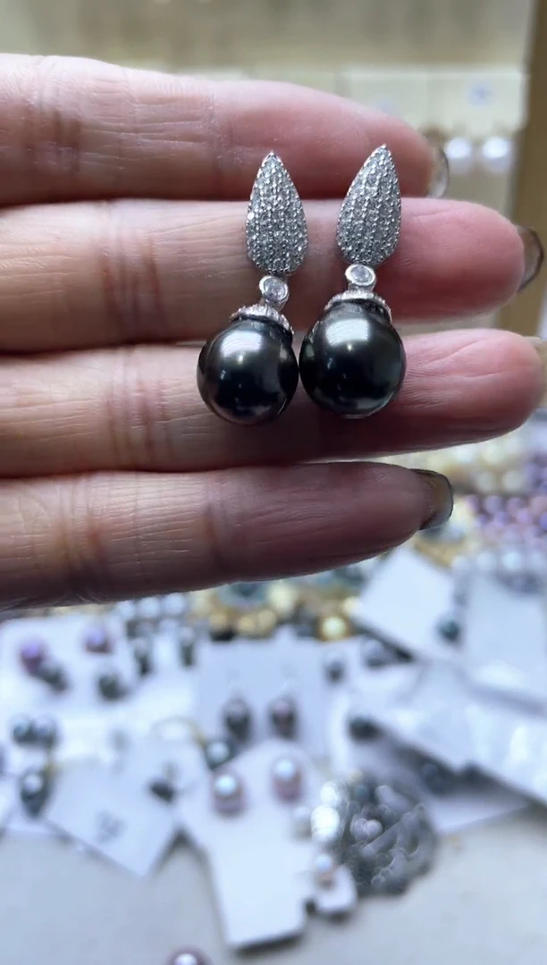 【闪购商品】海水珍珠耳饰银S925镶嵌2