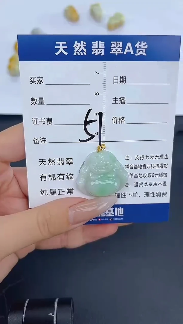 颈饰18K金镶嵌翡翠纯天然缅甸翡翠A货