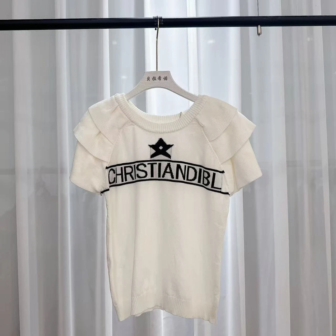 衬衫蕾丝白色针织时尚休闲百搭夏季镂空蕾丝白色针织时尚392