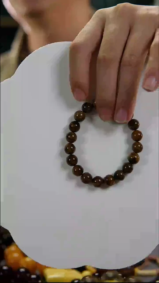 手串琥珀未镶嵌10mm缅甸天然根珀圆珠手串