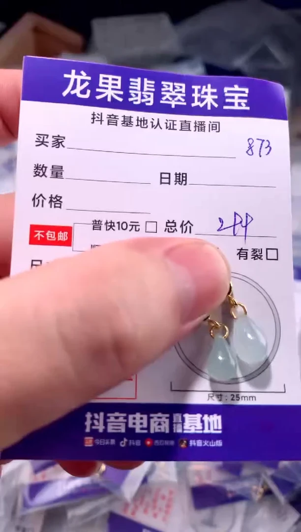 翡翠未镶嵌颈饰水滴873