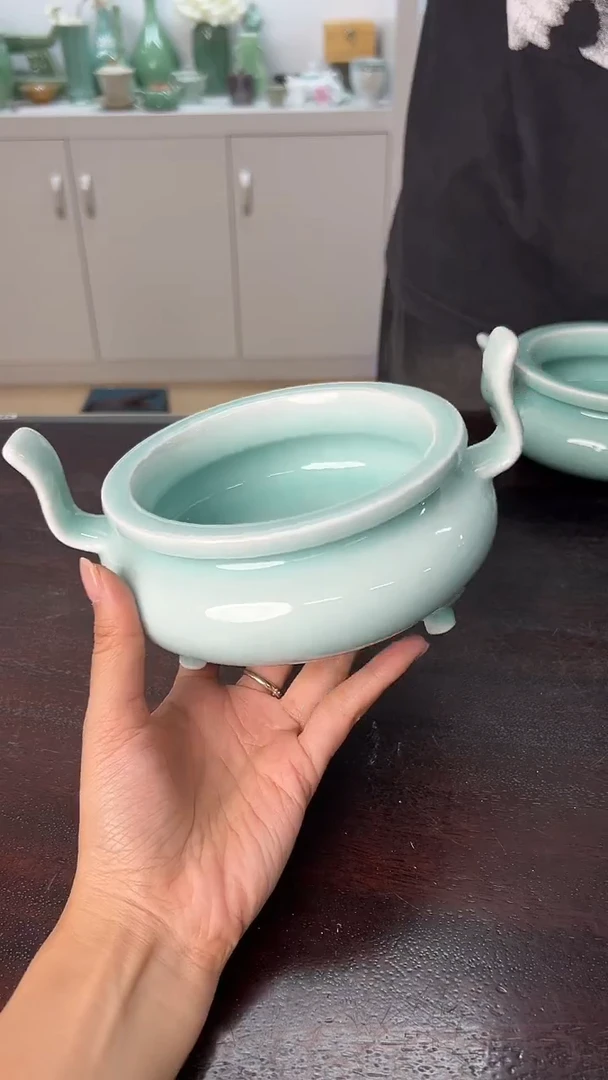 龙泉云间青瓷小米茶器