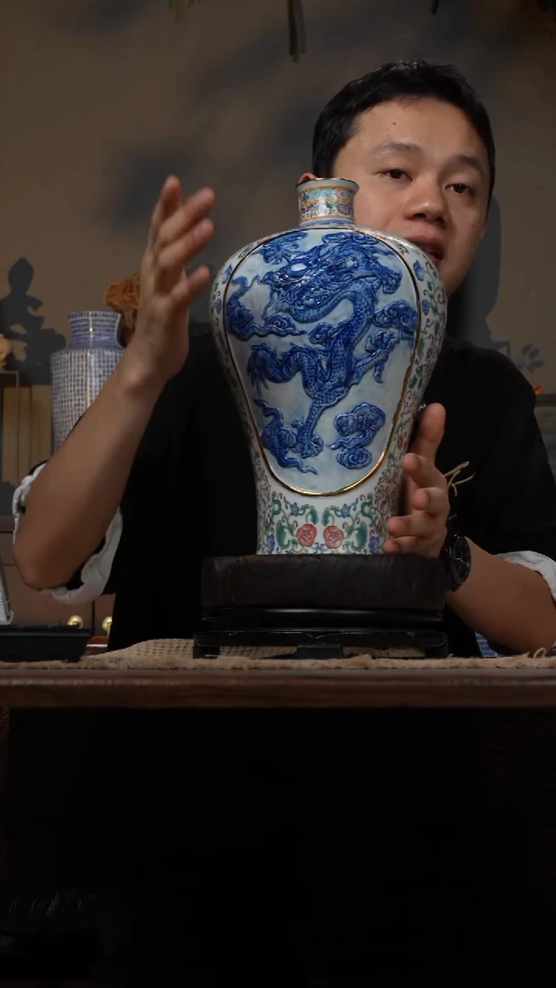 摆件WN问泥景德镇陶瓷花瓶摆件