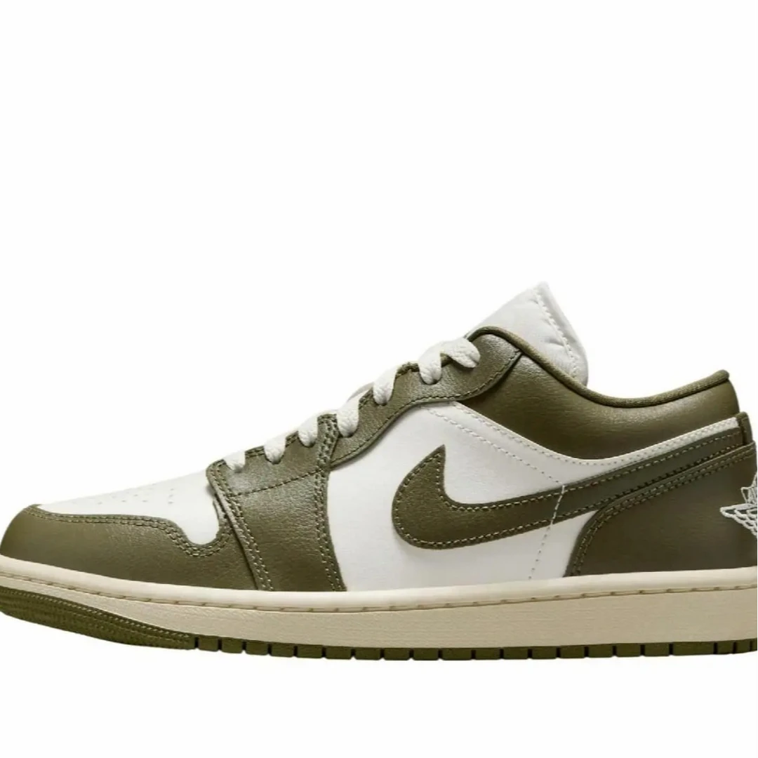 耐克新款女子AJ1乔丹白绿色低帮休闲复古运动潮流篮球鞋DC0774122