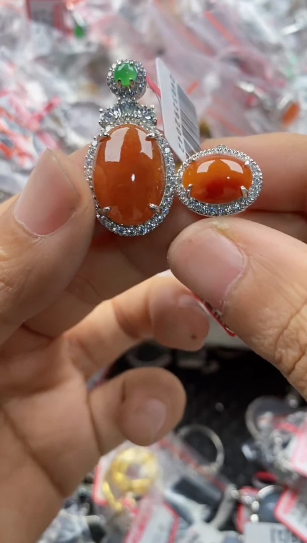 银S925镶嵌戒指翡翠10                 5