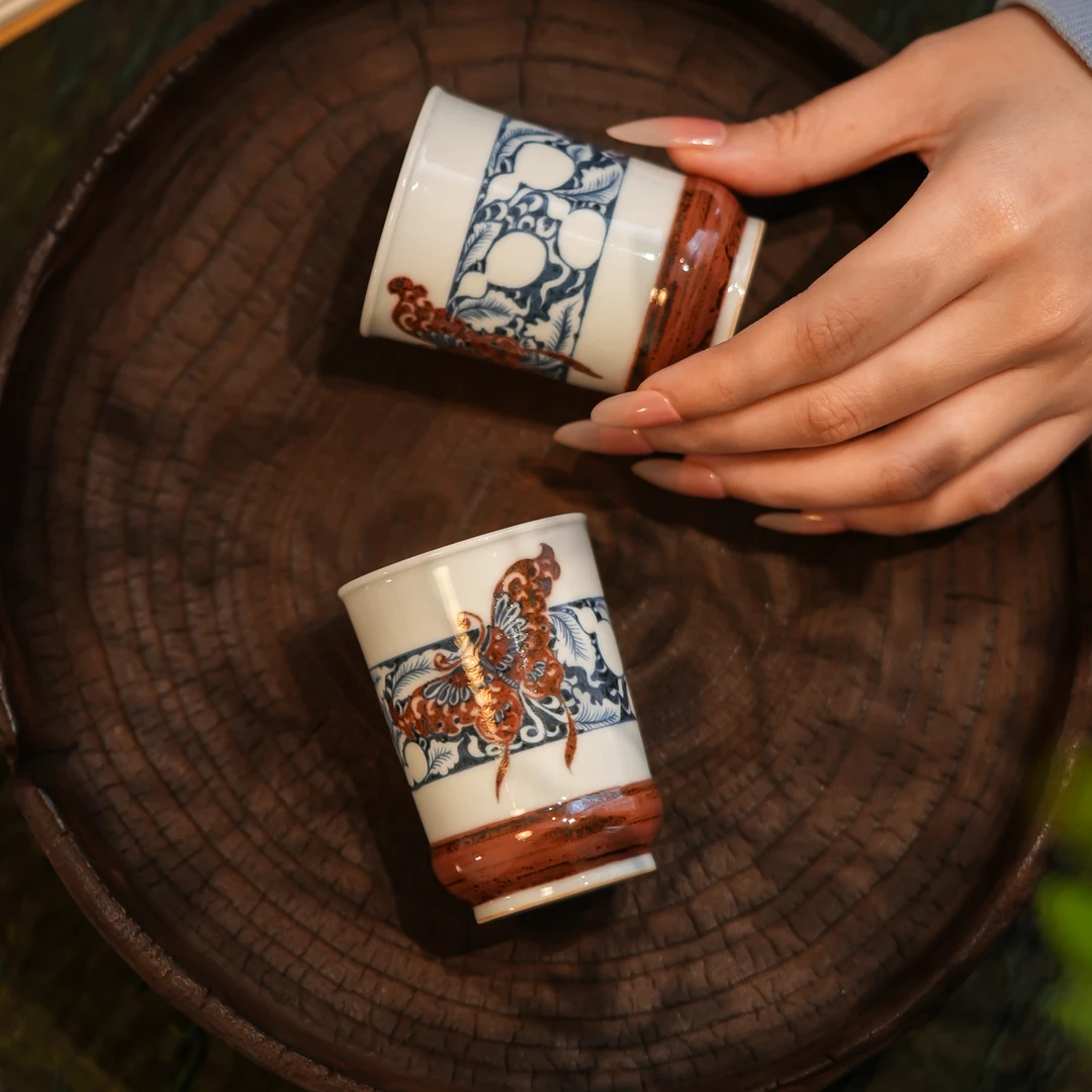 畅怀堂 青花釉里红红福而至潜心杯70ml