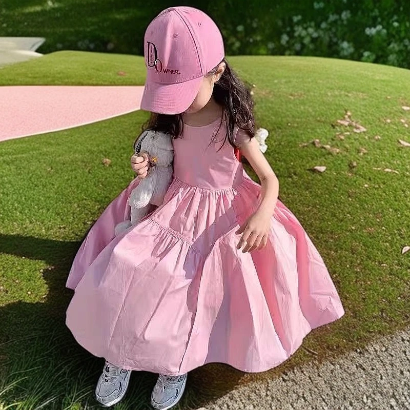 公主裙少女风印花夏季连衣裙休闲风宝宝纱裙女宝韩版童连衣裙洋气