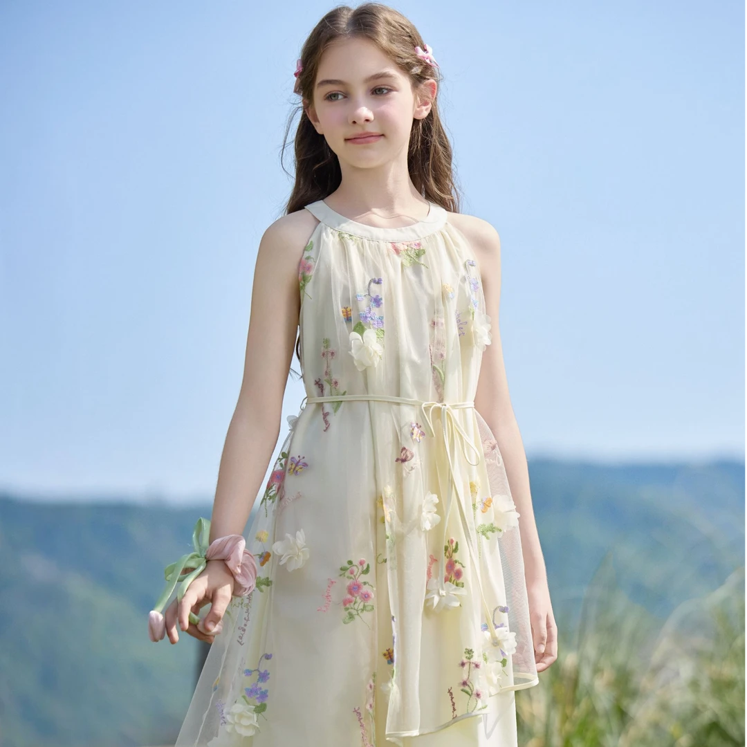 长裙无袖套头夏季宽松腰连衣裙少女日常汉服中国风复古小清新1080