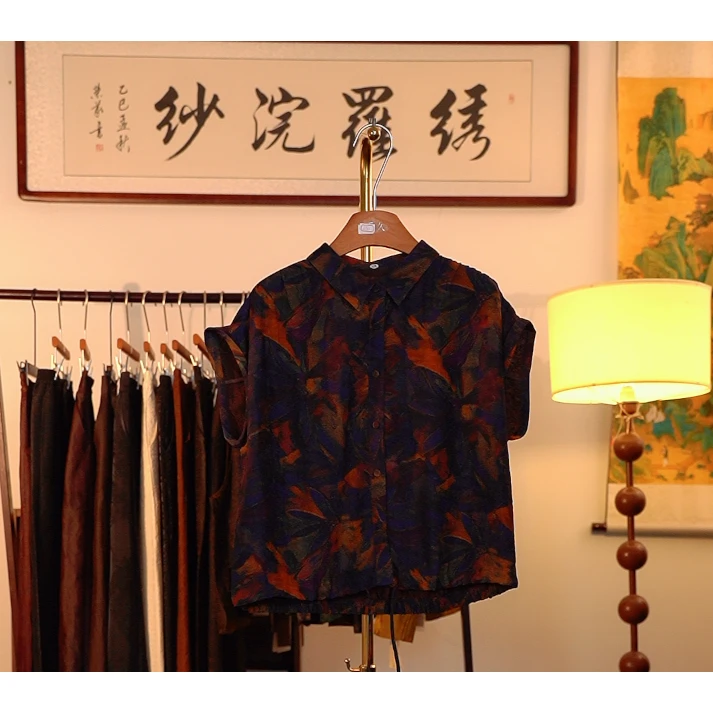 【兰舟系月-香云纱外套】中式重工香云纱外套4427