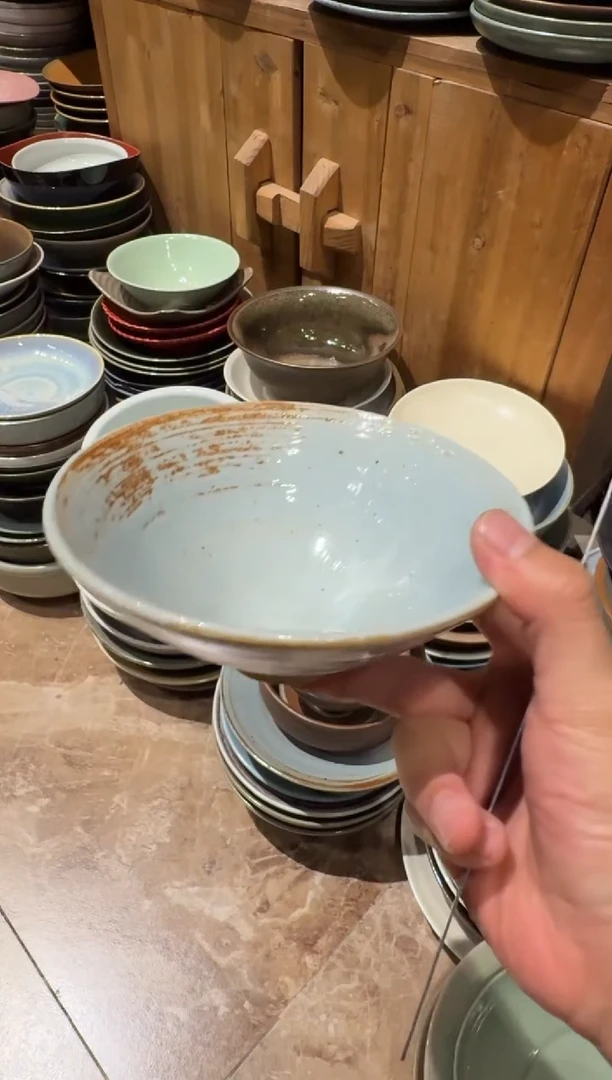 瓷B**饼210 蓝麻点斗碗1个