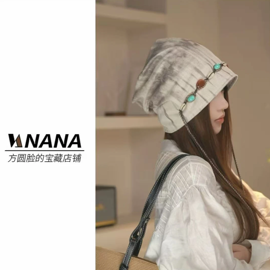 原创设计 秋冬波西米亚民族风堆堆帽女复古大头围流苏堆堆帽