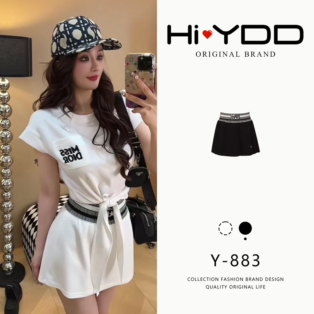 YDD•「Y-883」美式街头运动拼接高腰字母刺绣显腿长辣妹短裤XZ-8389