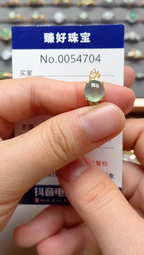 银S925镶嵌戒指翡翠1