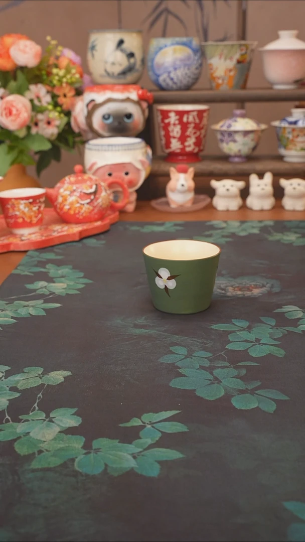 手绘  木棉花猪口杯