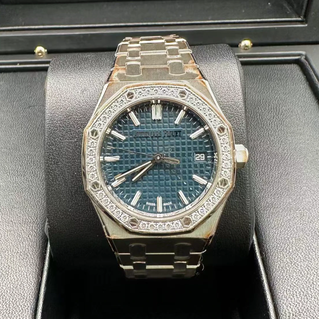 99新 AIPE/爱彼 皇家橡树系列77451st蓝盘 二手单表