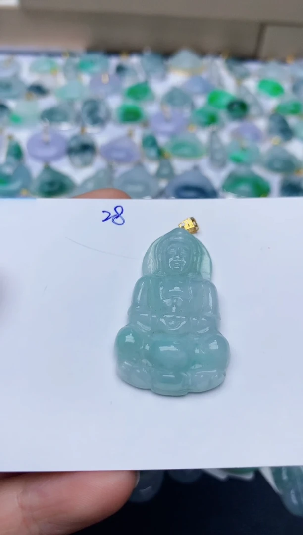 【闪购商品】翡翠颈饰18K金镶嵌1天然翡翠A货