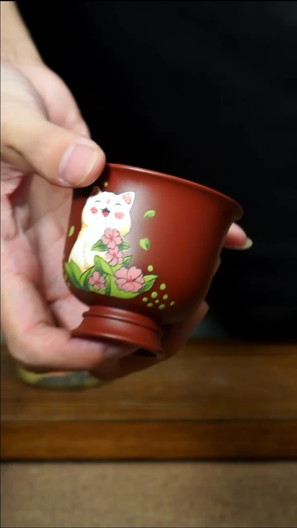 茶杯紫砂南柯记全手绘喵杯