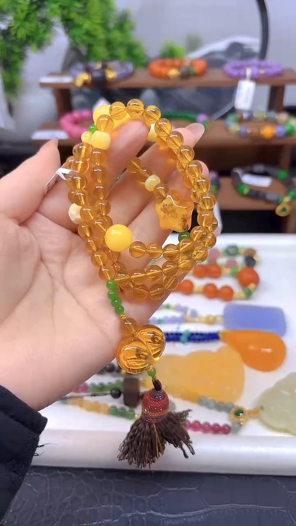 手链金珀未镶嵌S907