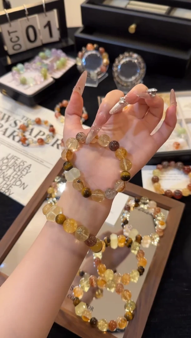 合金手链水晶日进斗金x2394