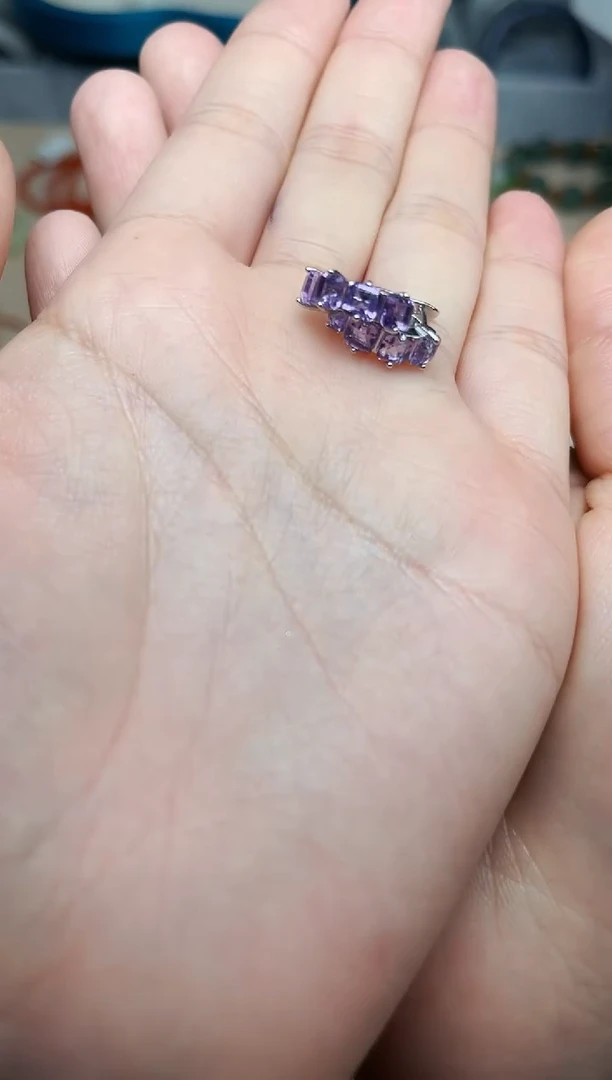 水晶耳饰银S925镶嵌水晶耳扣06