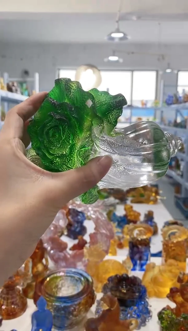 手工艺品琉璃100 小白菜  微瑕介意勿拍 不退不换