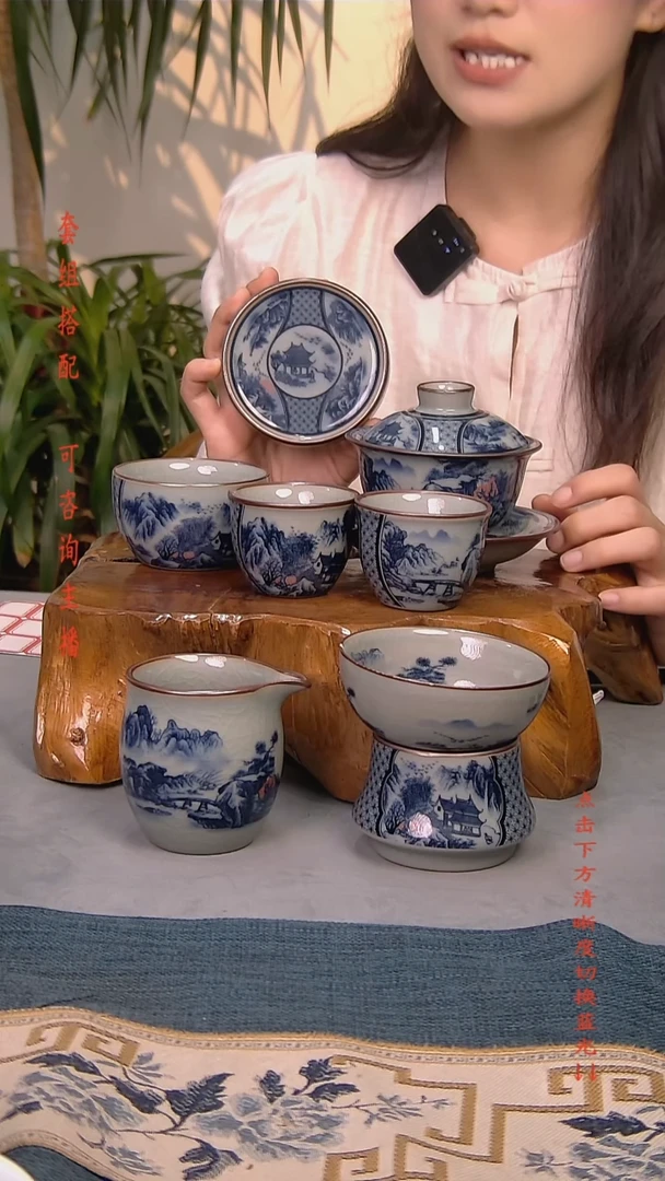 简装家用款7件套 老陶泥开片纹陶瓷茶具