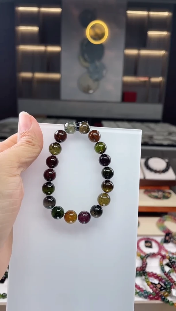 未镶嵌单圈手串碧玺（多样性发一条）Q