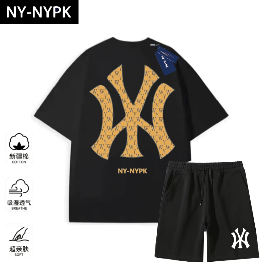 【万达专属】重磅圆领T恤男女同款潮流百搭短袖-新款米字金标