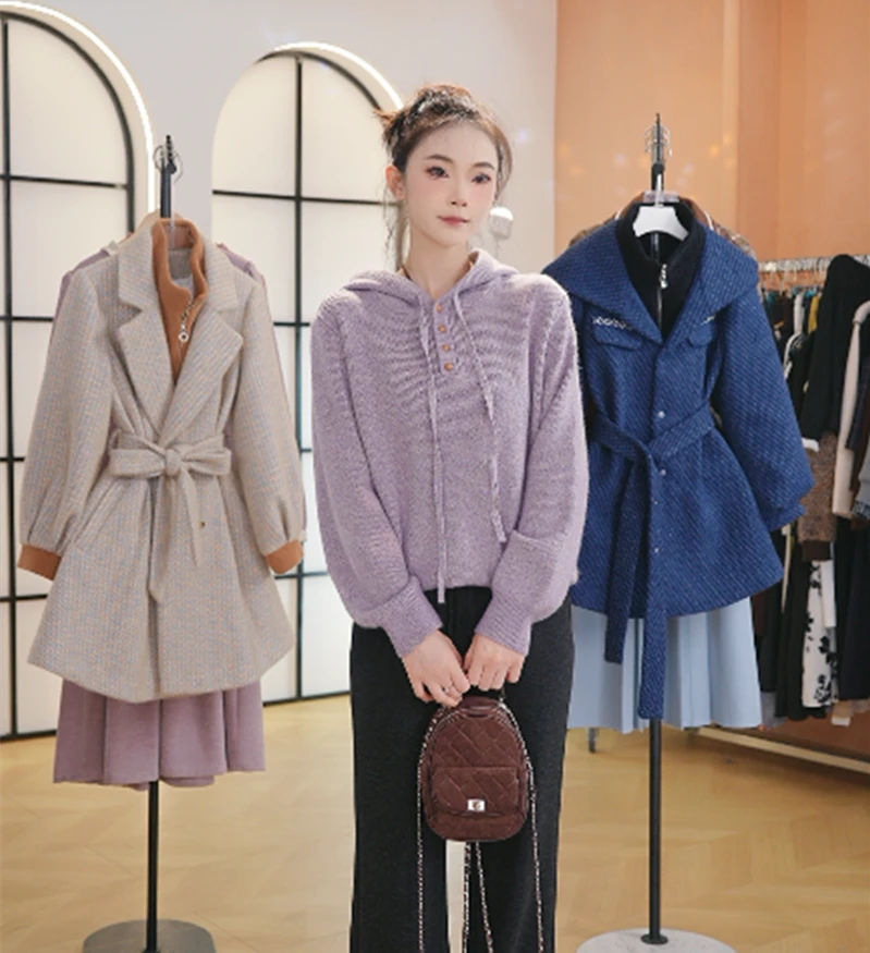 连帽加厚打底毛衣女款2025新款秋冬爆款高级感慵懒宽松针织上衣