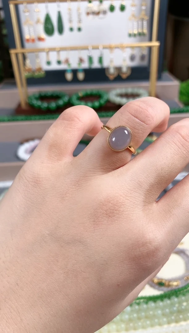 银S925镶嵌戒指和田玉1