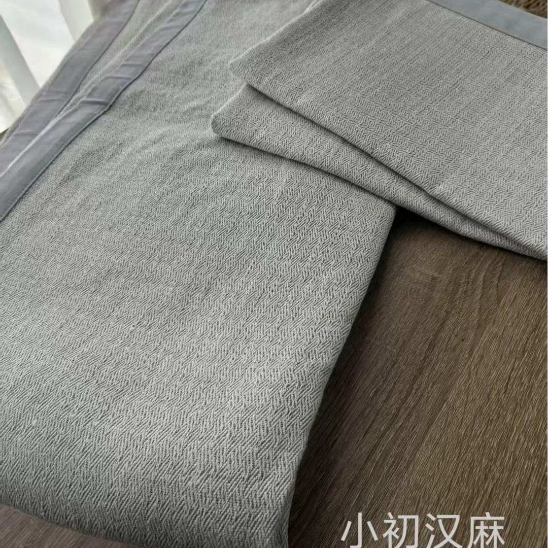 【21支汉麻肌理提花三件套】100汉麻雨露色织21支合股提花超厚