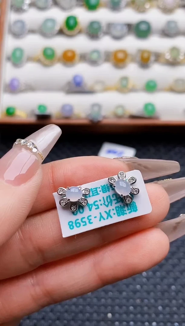 银S925镶嵌戒指翡翠1697