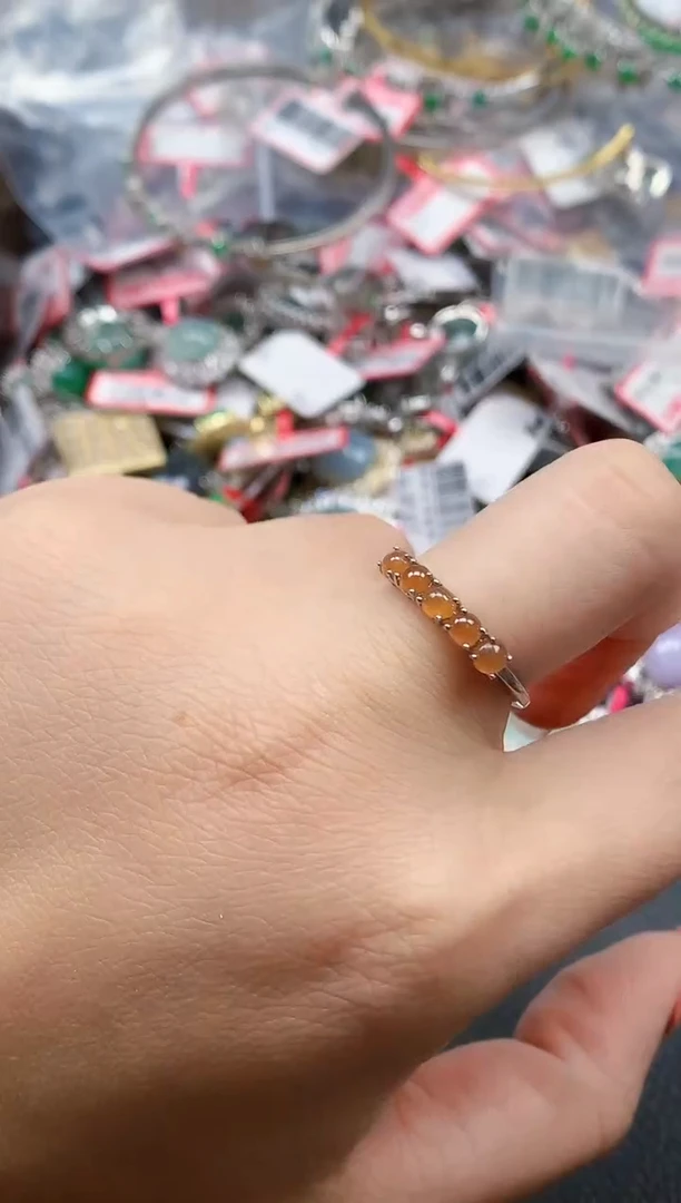 银S925镶嵌戒指翡翠天然A货缅甸翡翠