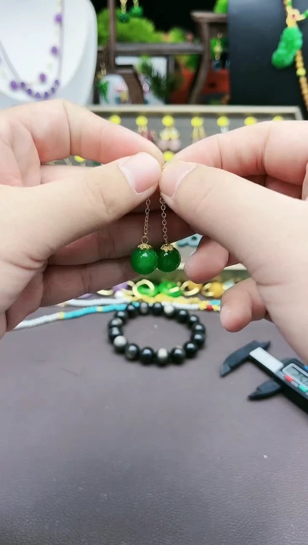 【闪购商品】玛瑙/玉髓耳钉银S925镀金镶嵌411000