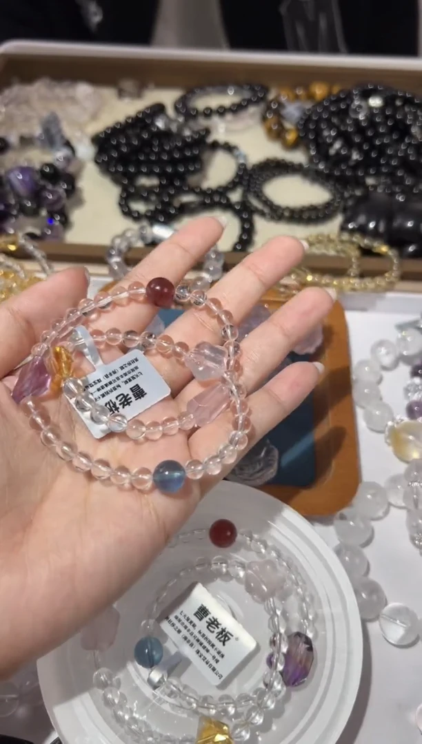 【闪购商品】水晶手链未镶嵌6mm白水晶diy多宝