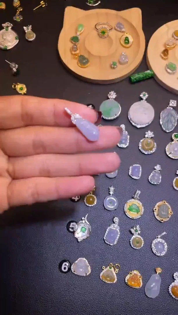 吊坠(不含链)银S925镶嵌翡翠1