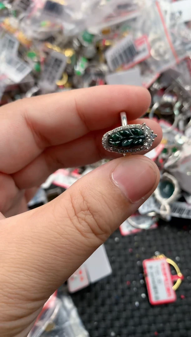 银S925镶嵌戒指翡翠444444   6