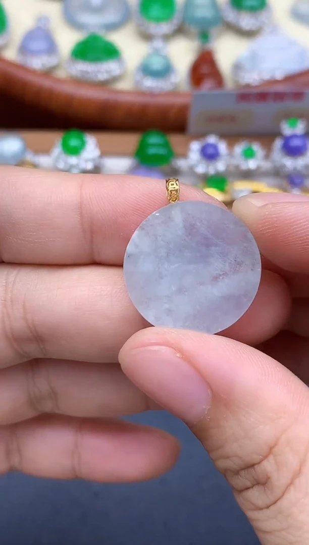 颈饰18K金镶嵌翡翠277-中国好珍宝