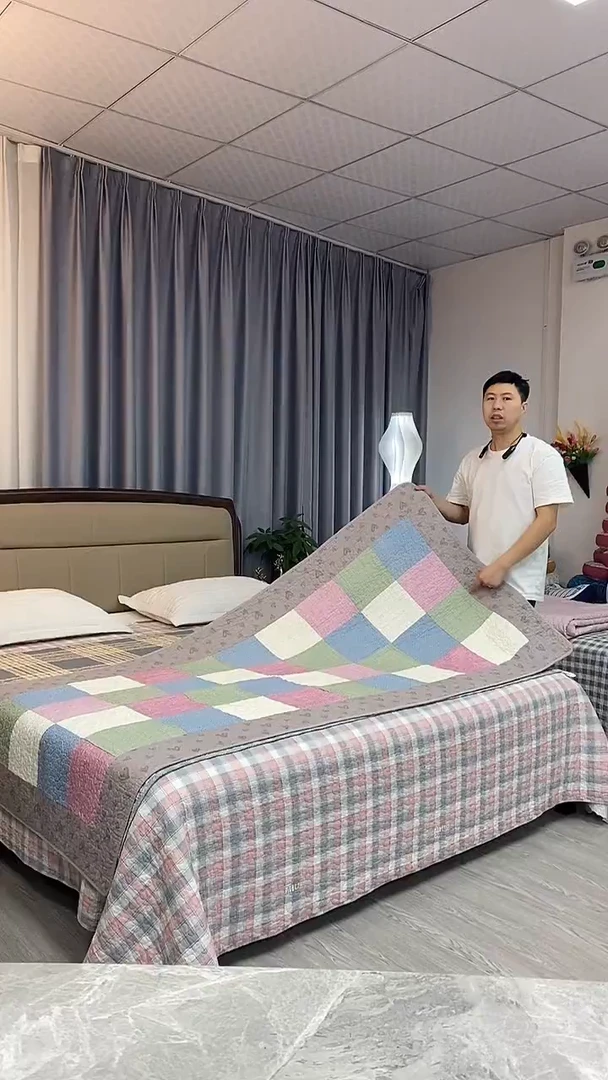 棉90cm*200cm 复古真拼（粉）