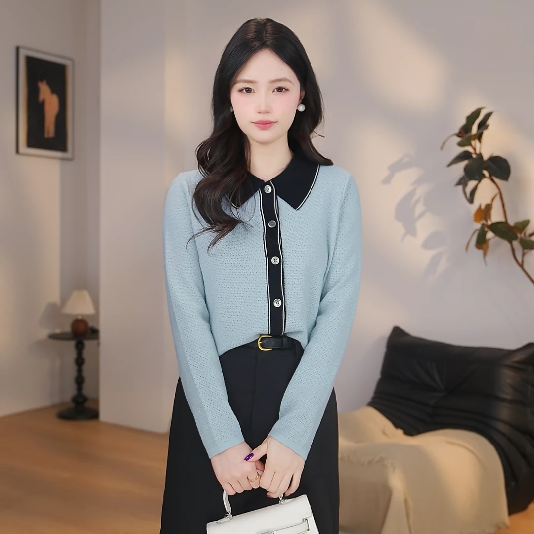 【曼贝】2025新款针织衫女套头小众气质显瘦羊毛百搭春秋8541502