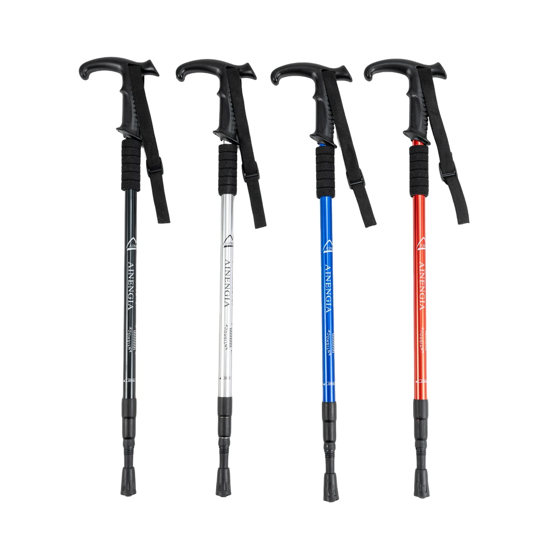 铝合金登山手杖户外爬山棍收缩延伸便捷式登山杖旅游爬山工具拐杖