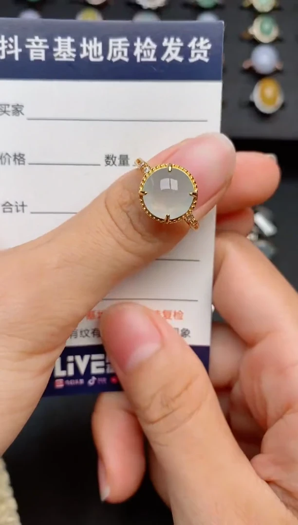 银S925镶嵌戒指翡翠1