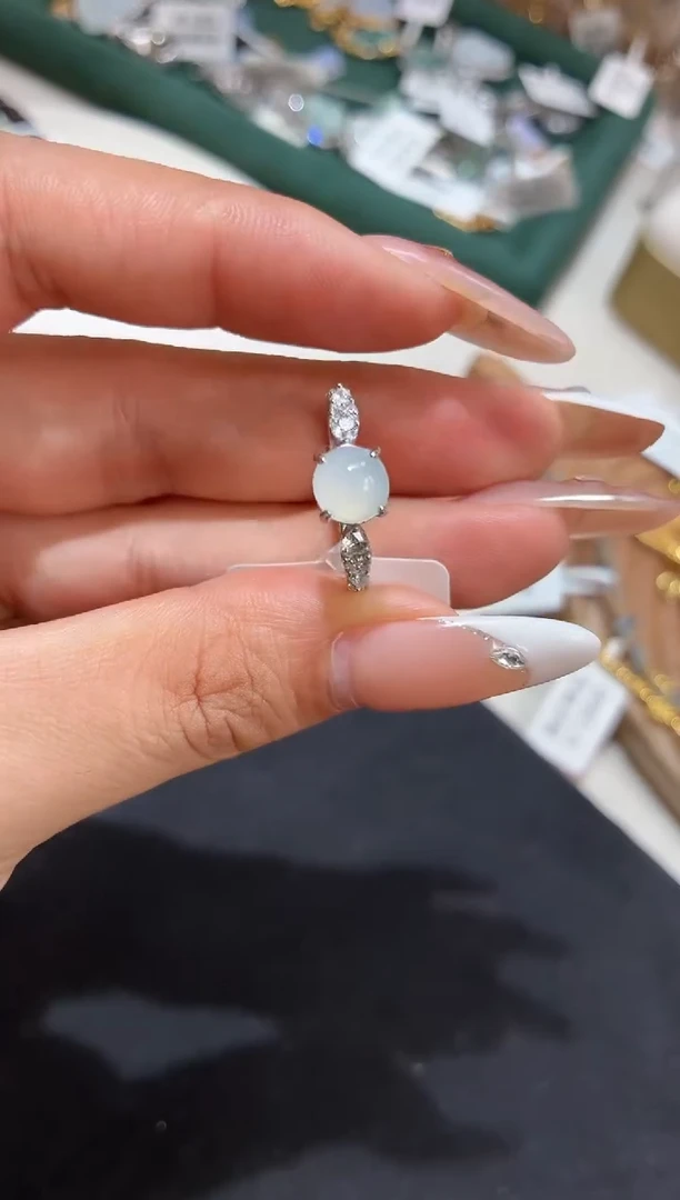 银S925镶嵌戒指翡翠戒指