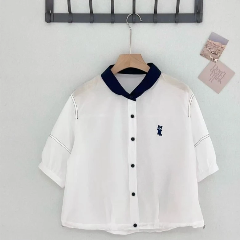 【#8929】（源头工厂）萌喵雅韵短袖衬衣