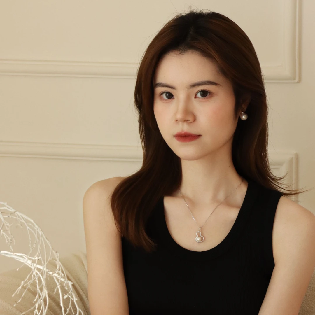 【雪雪福利】淡水珍珠白珠葫芦吊坠8-9mm左右